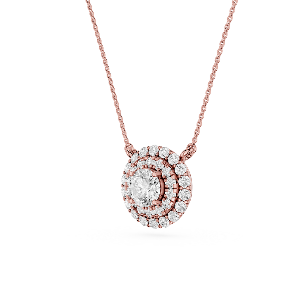 Round Halo Lab Grown Diamond Pendant