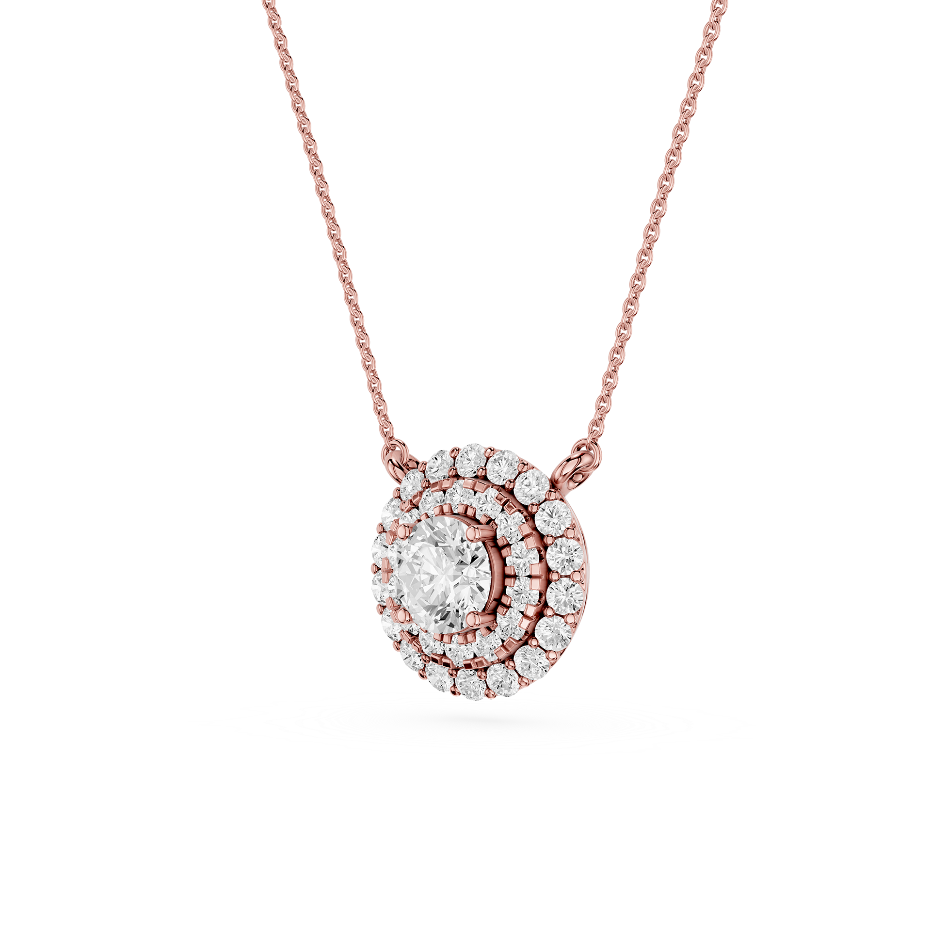 Round Halo Lab Grown Diamond Pendant