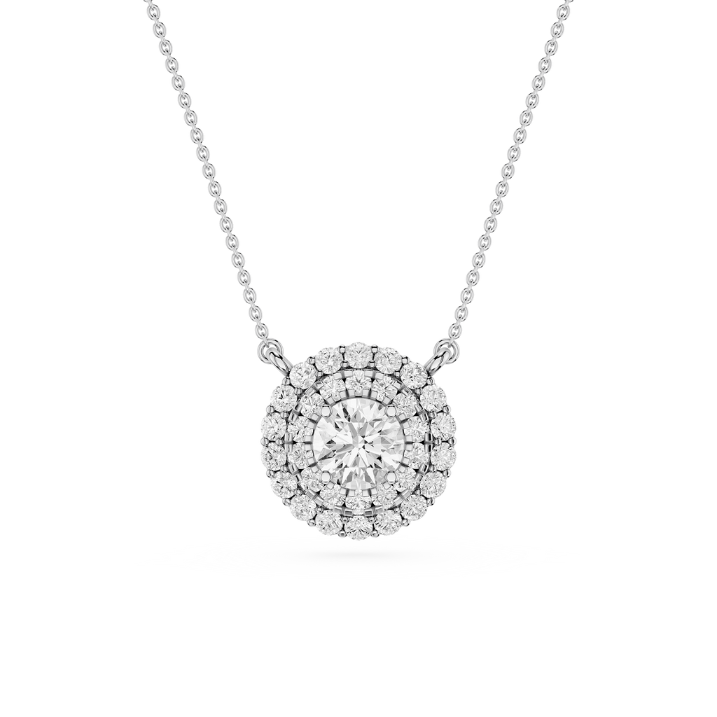 Round Halo Lab Grown Diamond Pendant