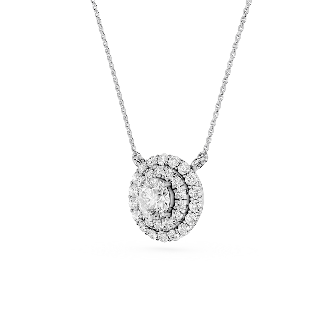 Round Halo Lab Grown Diamond Pendant