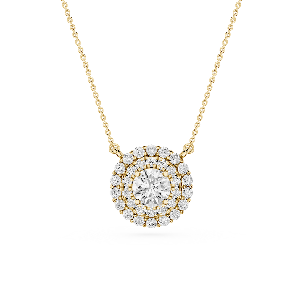 Round Halo Lab Grown Diamond Pendant