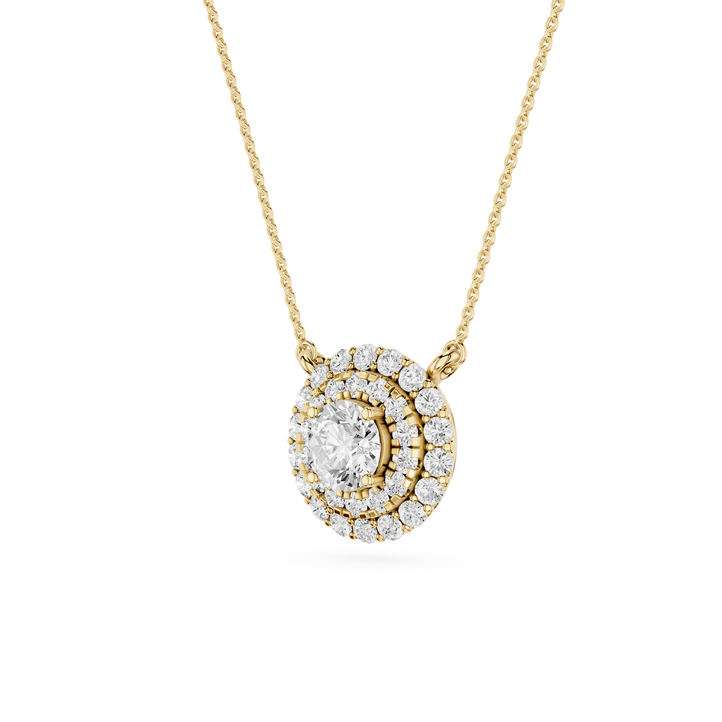 Round Halo Lab Grown Diamond Pendant
