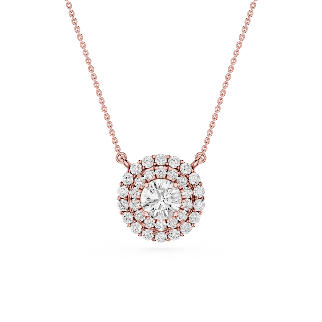 Round Halo Lab Grown Diamond Pendant
