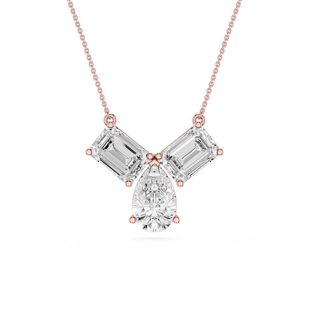 Trio Diamond Drop Lab Grown Pendant
