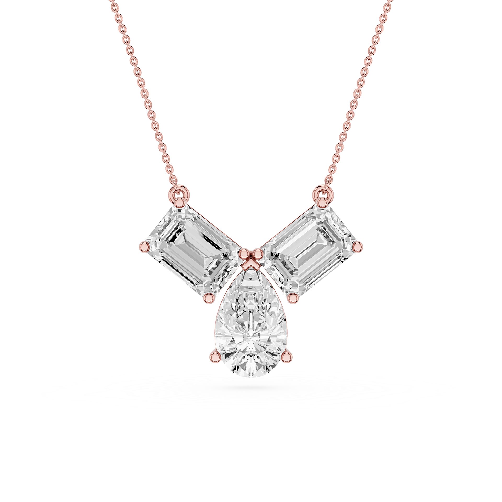 Trio Diamond Drop Lab Grown Pendant