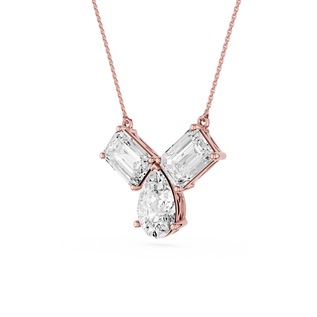 Trio Diamond Drop Lab Grown Pendant