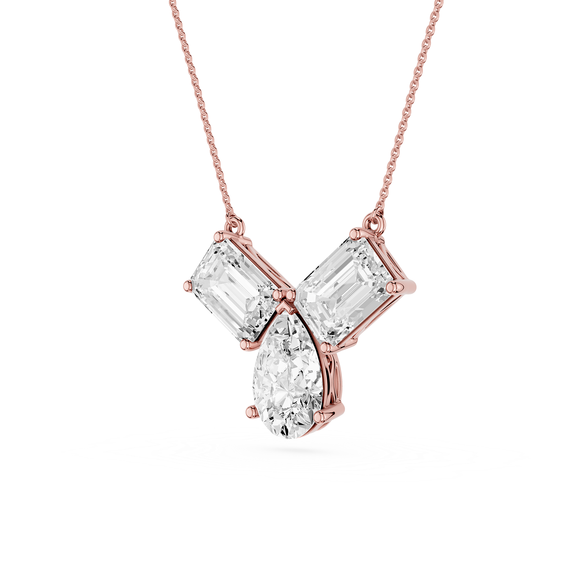 Trio Diamond Drop Lab Grown Pendant