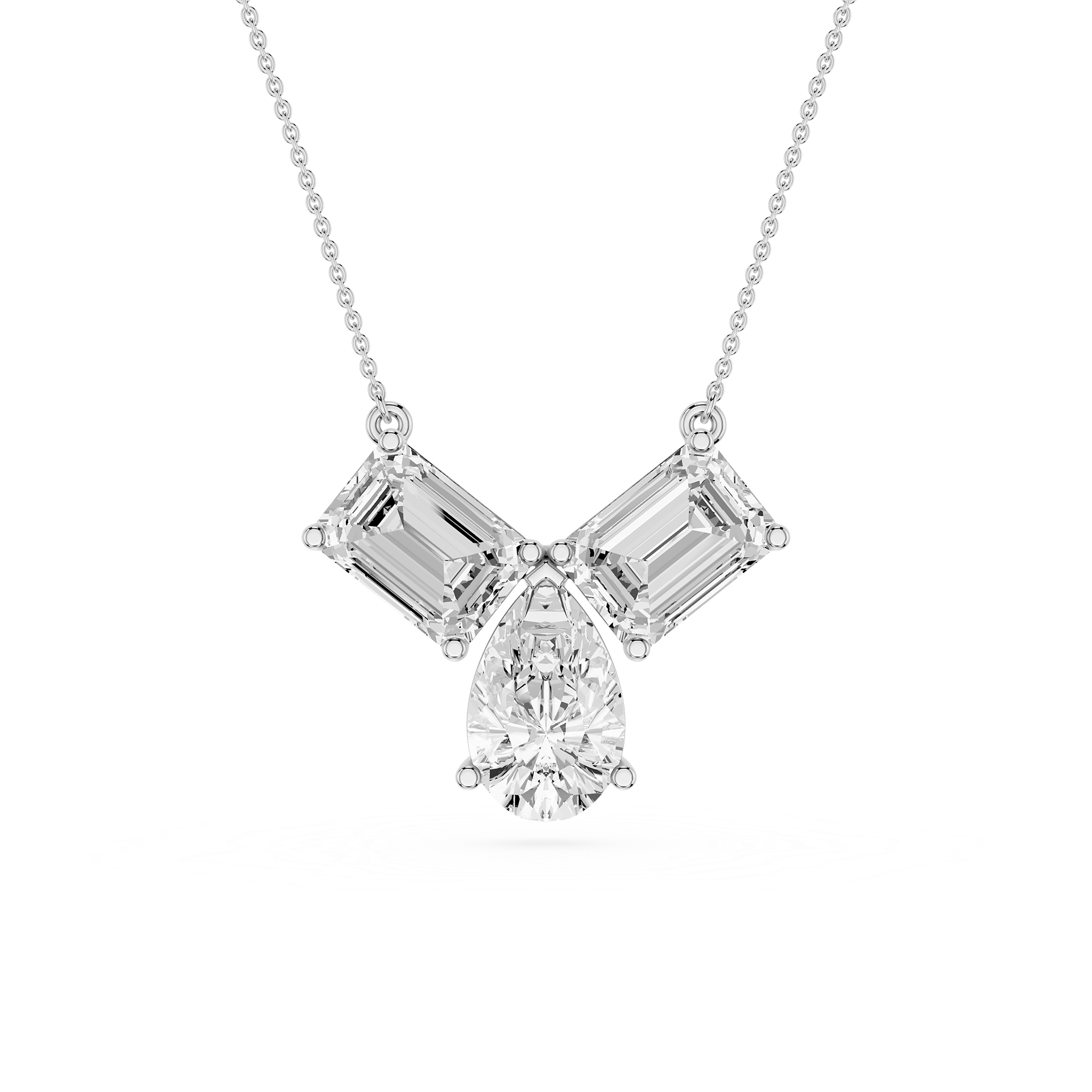 Trio Diamond Drop Lab Grown Pendant