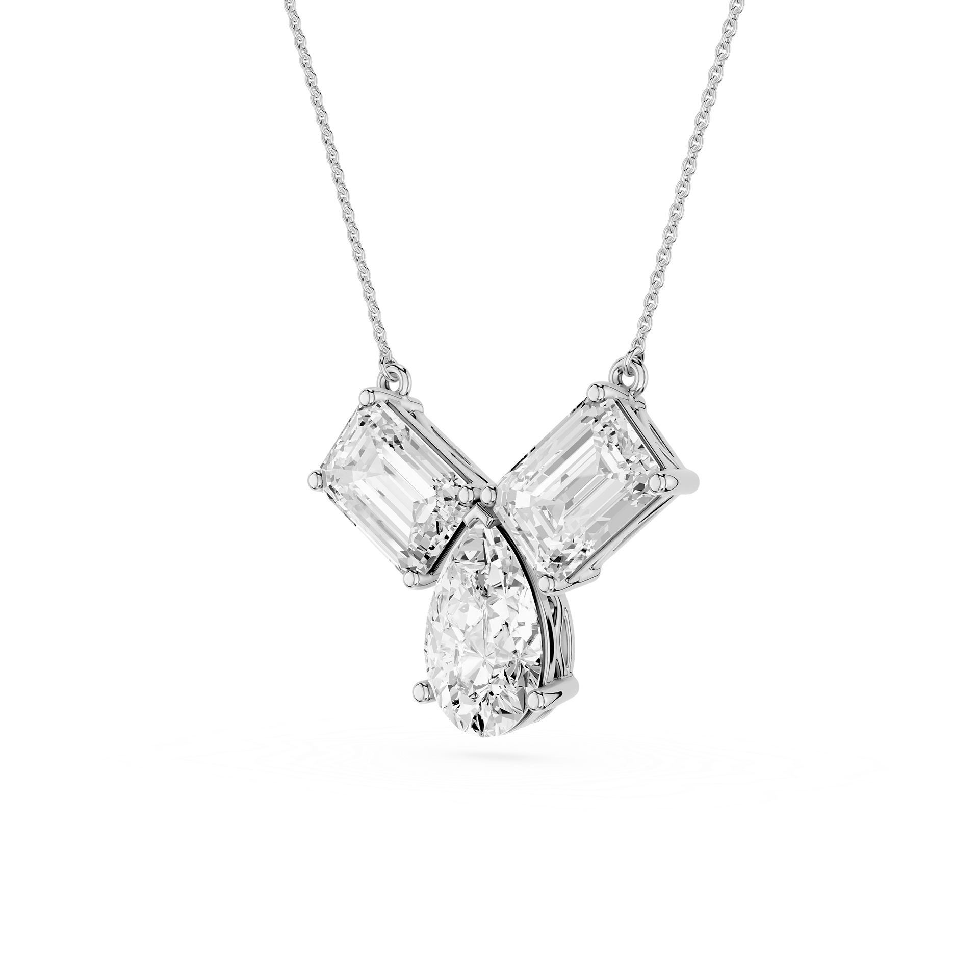 Trio Diamond Drop Lab Grown Pendant