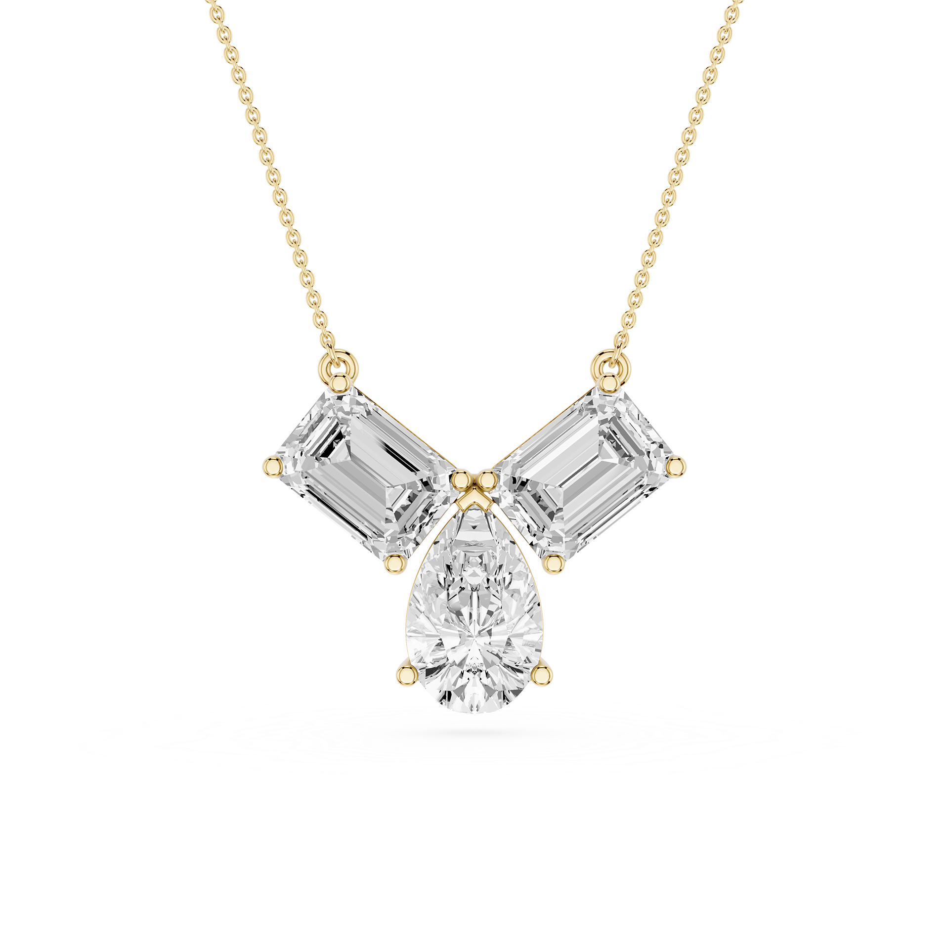 Trio Diamond Drop Lab Grown Pendant