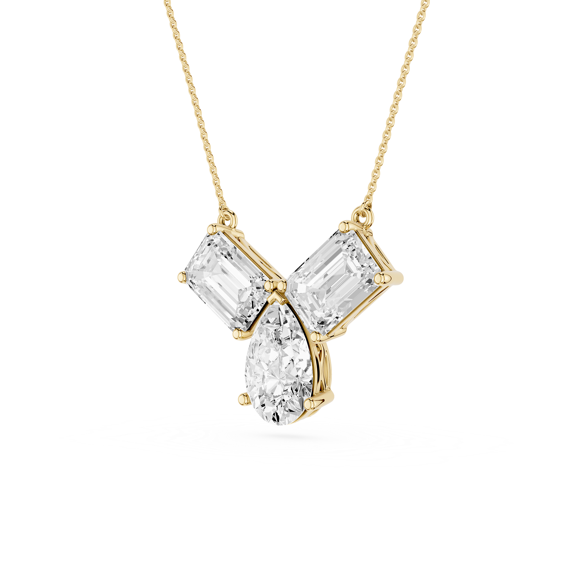 Trio Diamond Drop Lab Grown Pendant
