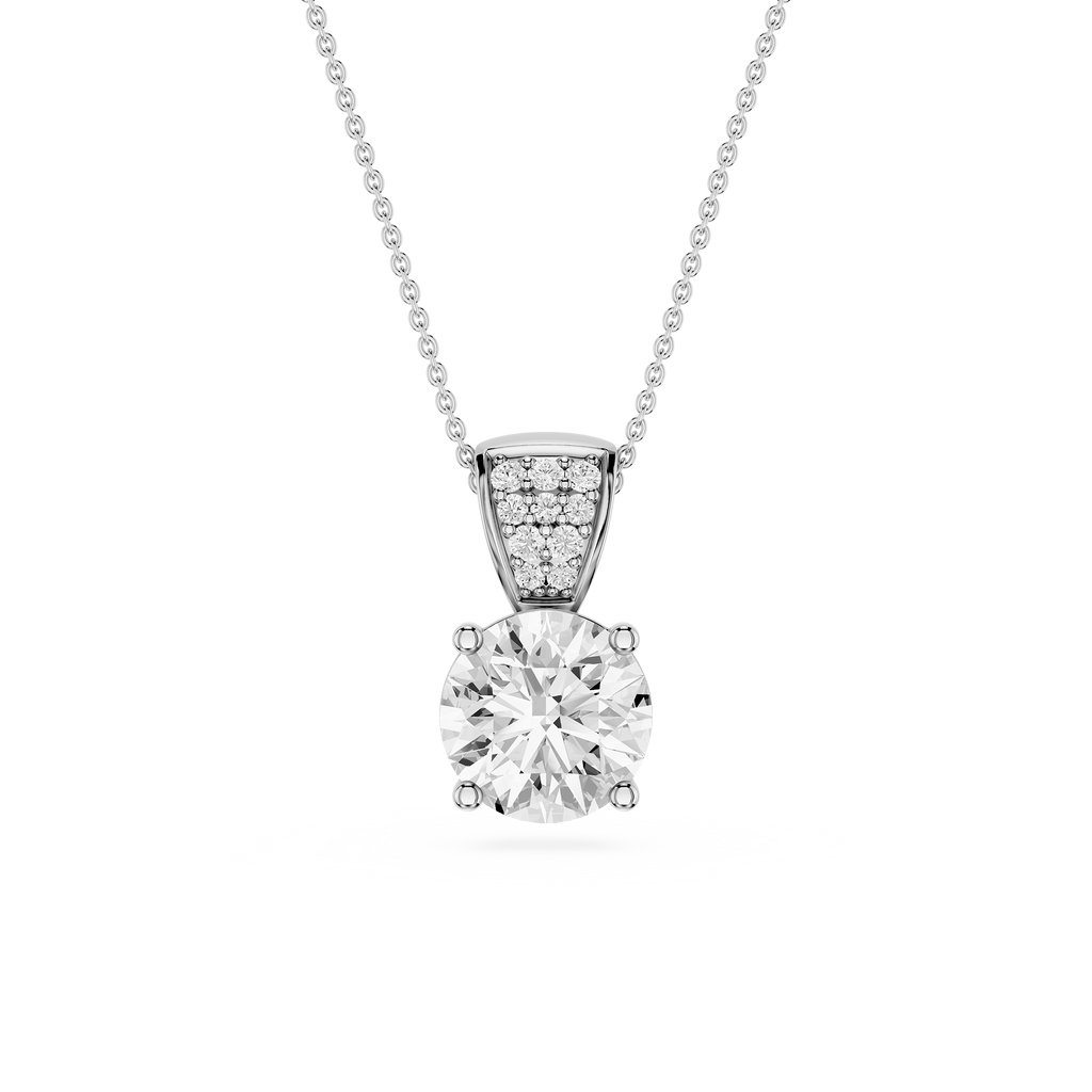 Round Solitaire Lab Grown Diamond Pendant