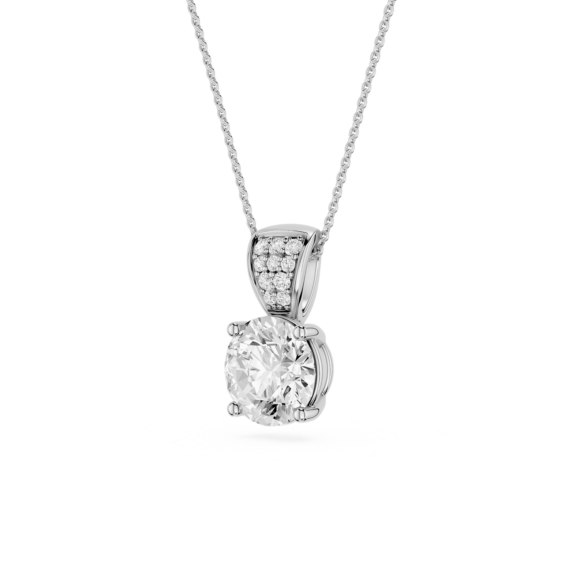 Round Solitaire Lab Grown Diamond Pendant