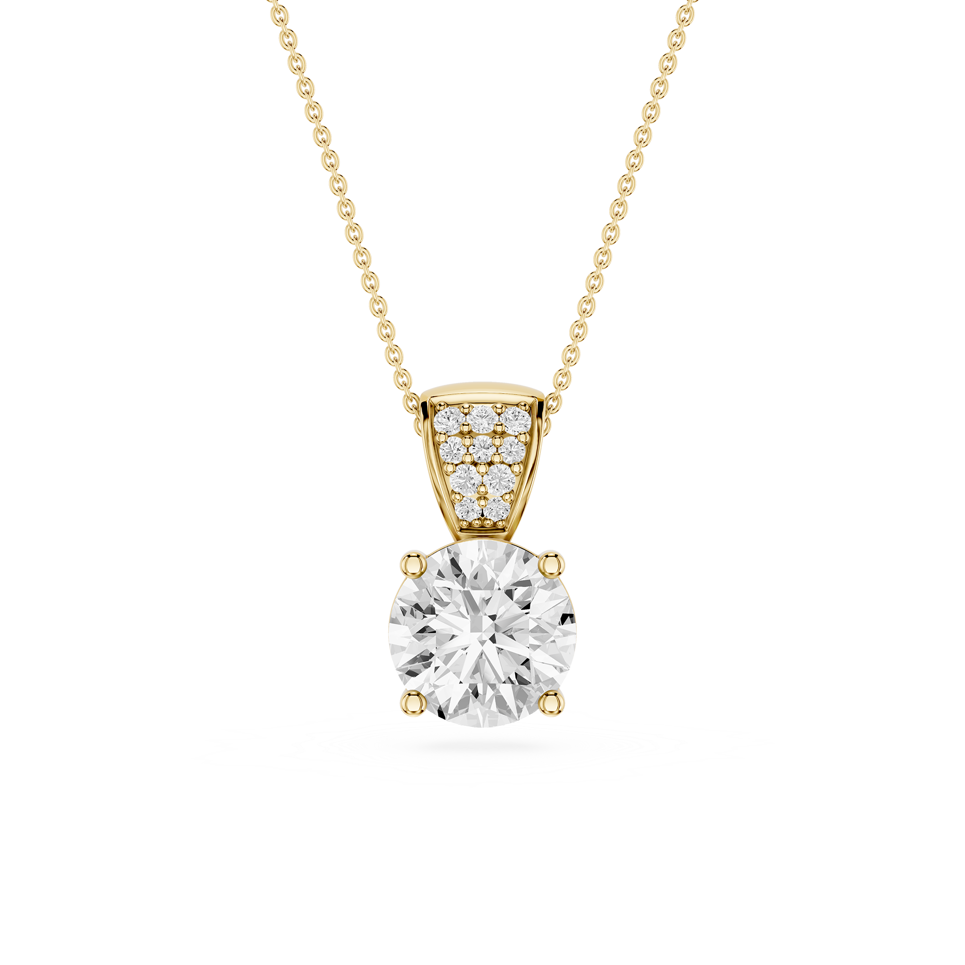 Round Solitaire Lab Grown Diamond Pendant