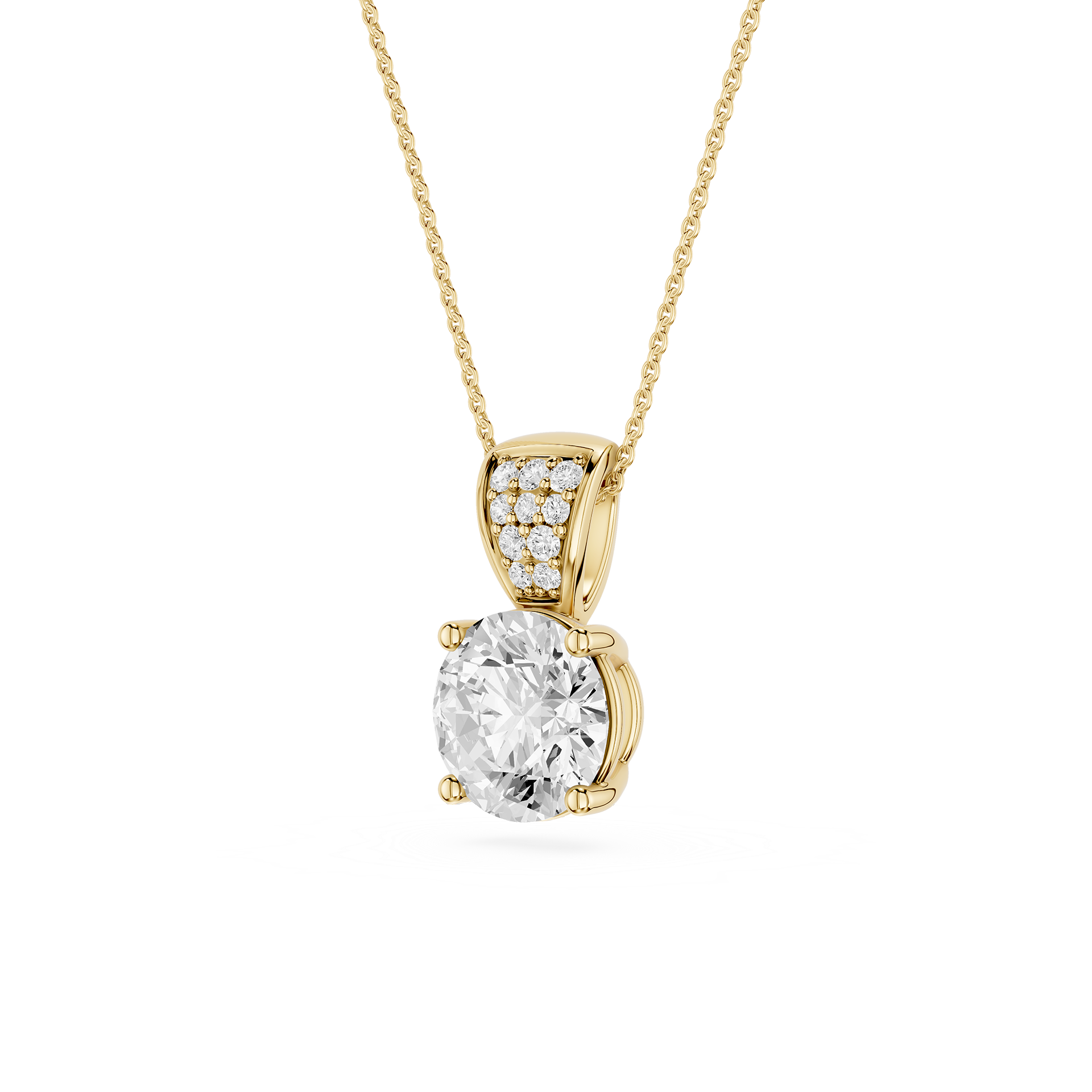 Round Solitaire Lab Grown Diamond Pendant