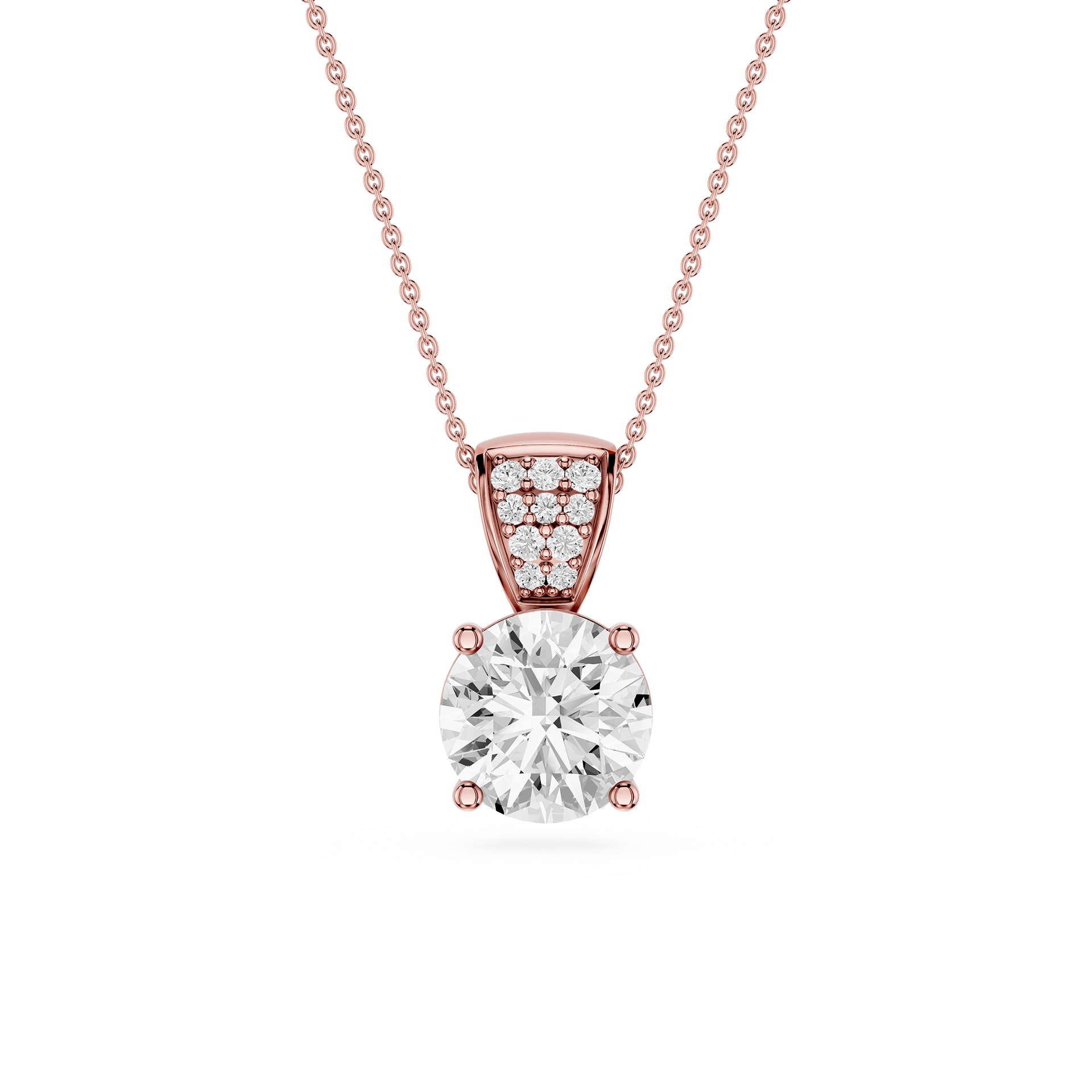 Round Solitaire Lab Grown Diamond Pendant