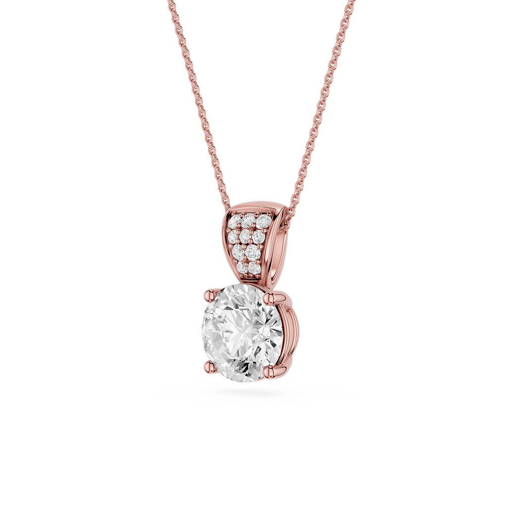 Round Solitaire Lab Grown Diamond Pendant