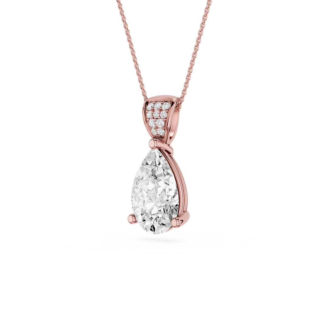 Pear Cut Solitaire Lab Grown Diamond Pendant