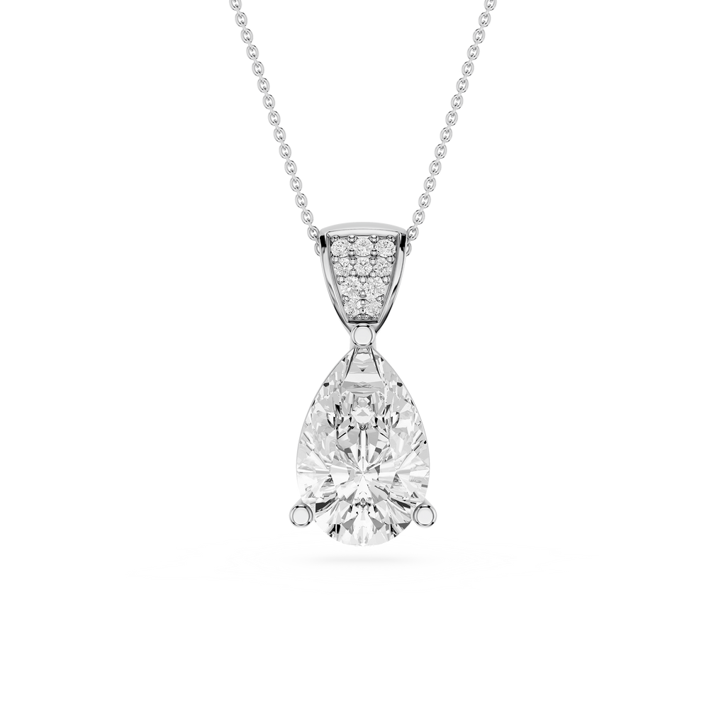 Pear Cut Solitaire Lab Grown Diamond Pendant