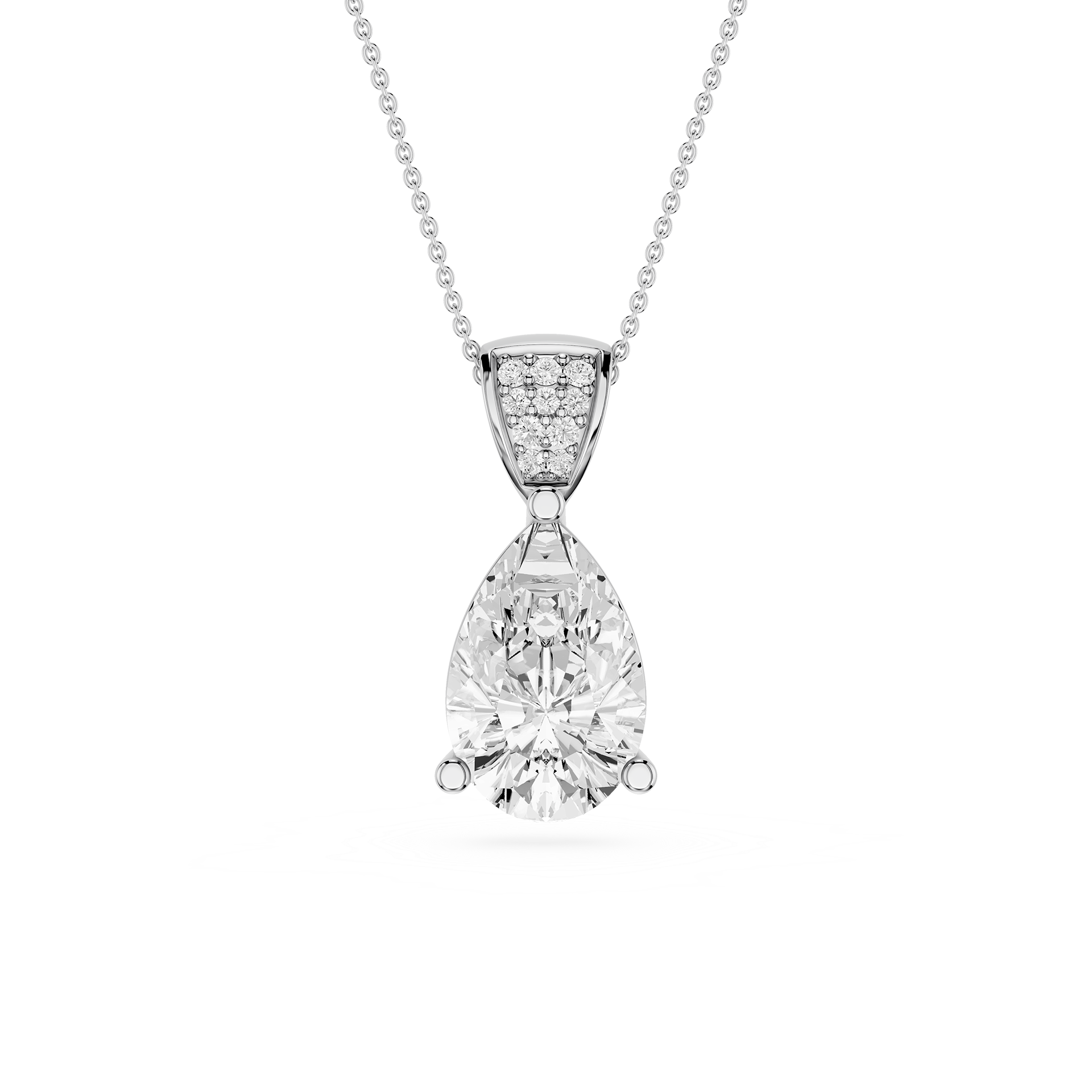 Pear Cut Solitaire Lab Grown Diamond Pendant