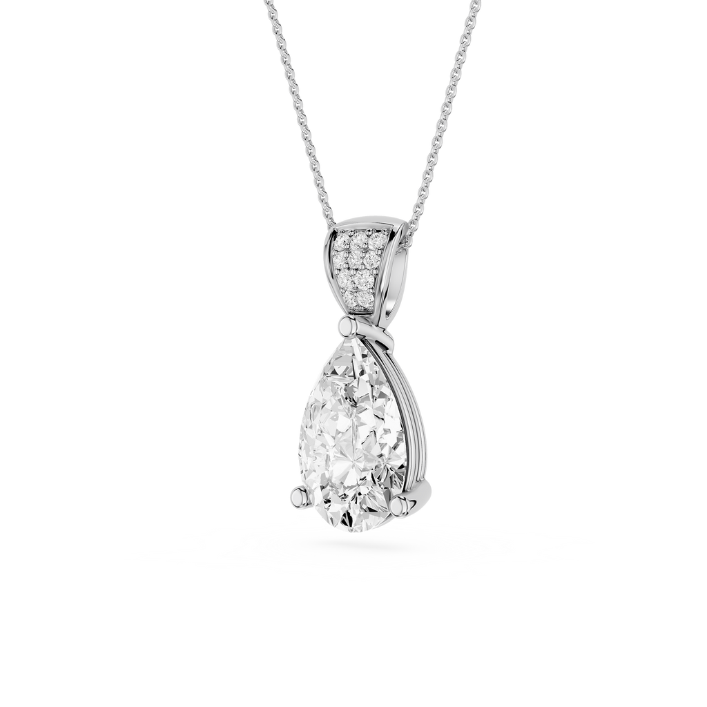 Pear Cut Solitaire Lab Grown Diamond Pendant