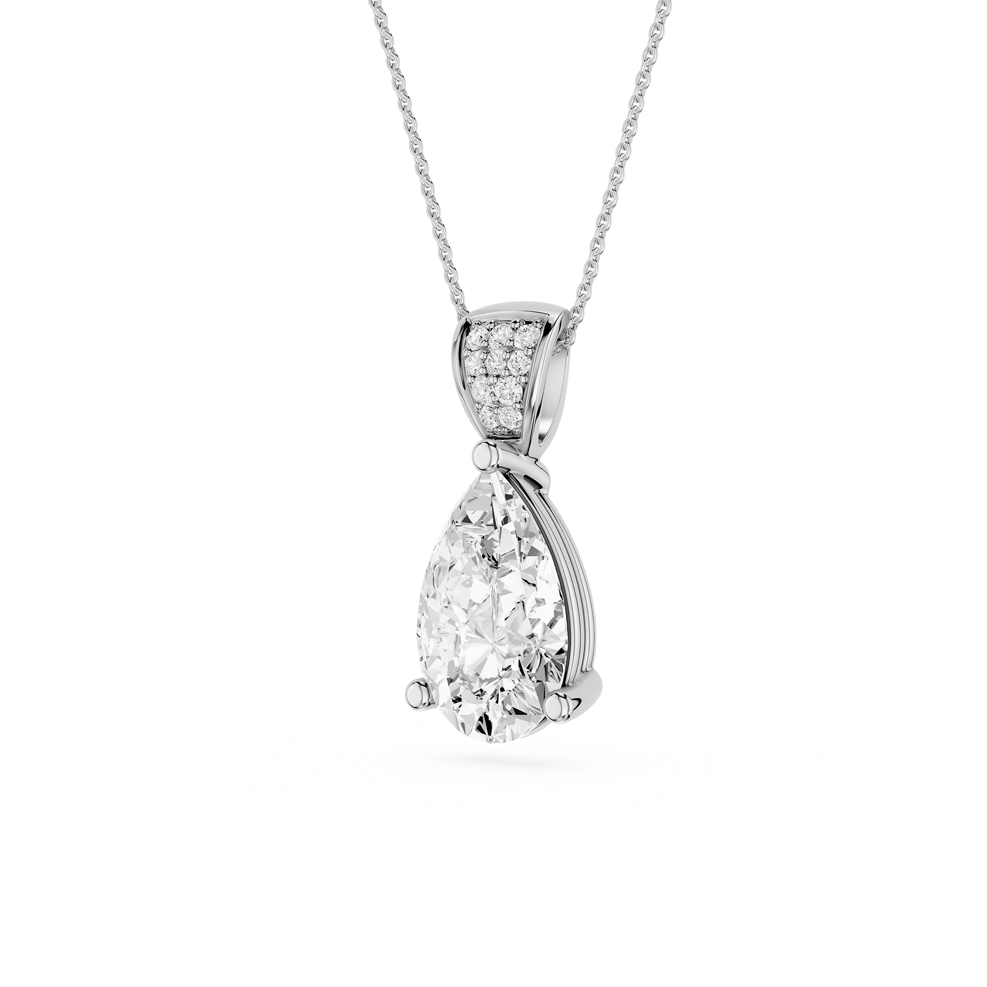 Pear Cut Solitaire Lab Grown Diamond Pendant