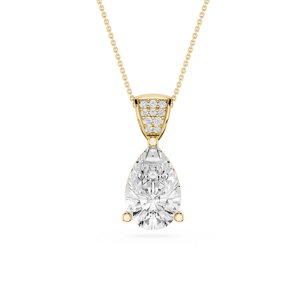 Pear Cut Solitaire Lab Grown Diamond Pendant