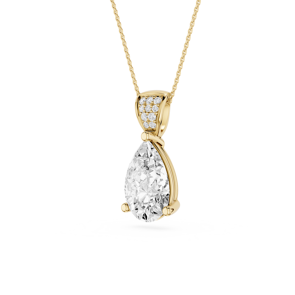 Pear Cut Solitaire Lab Grown Diamond Pendant