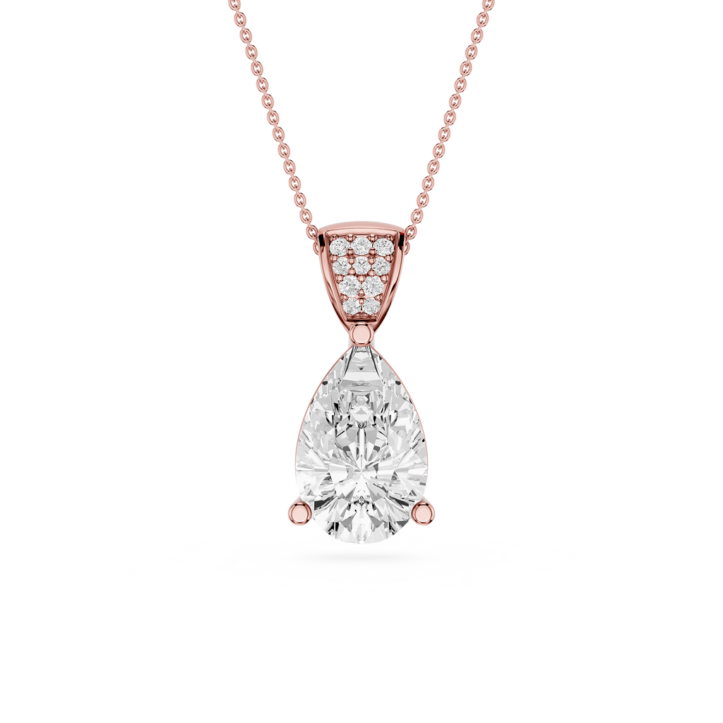 Pear Cut Solitaire Lab Grown Diamond Pendant