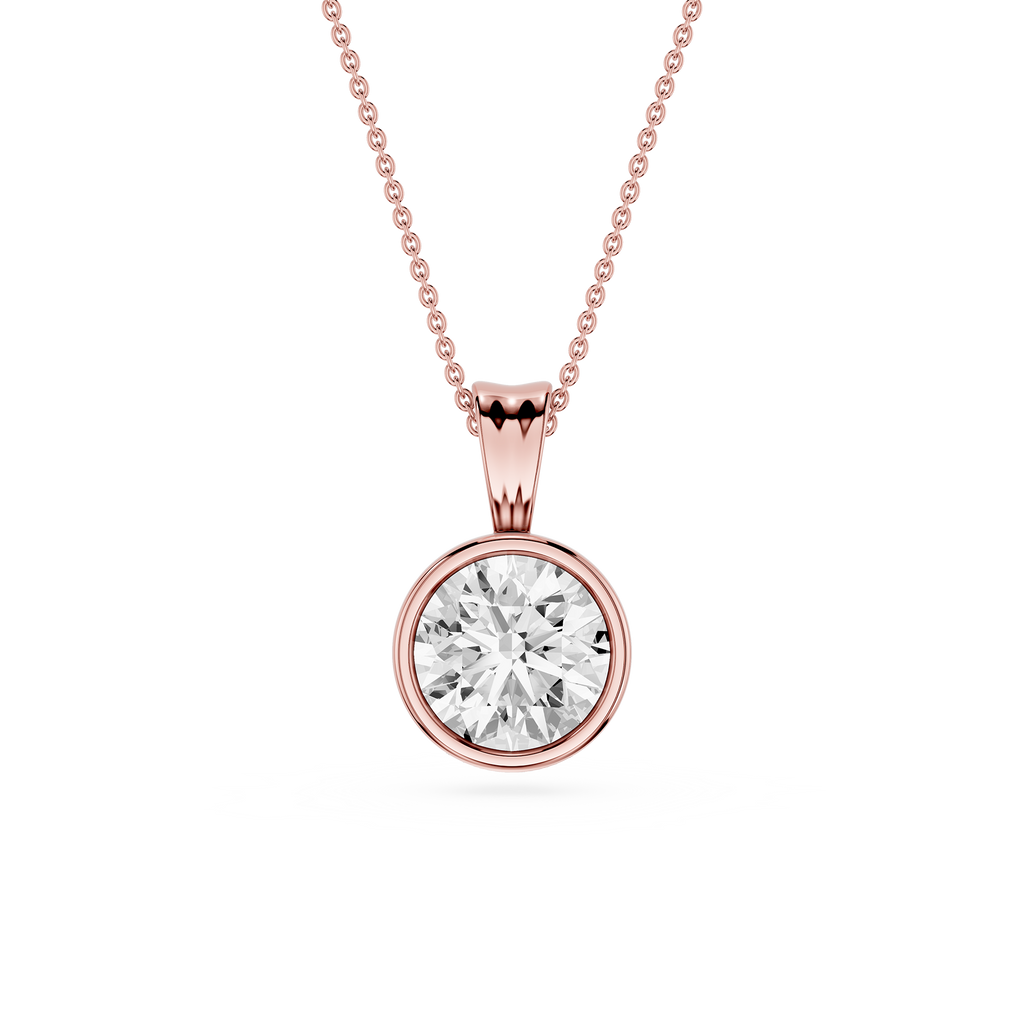Round Bezel Lab Grown Diamond Pendant