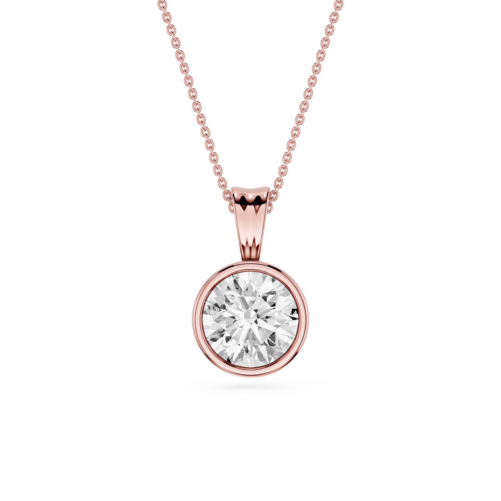 Round Bezel Lab Grown Diamond Pendant