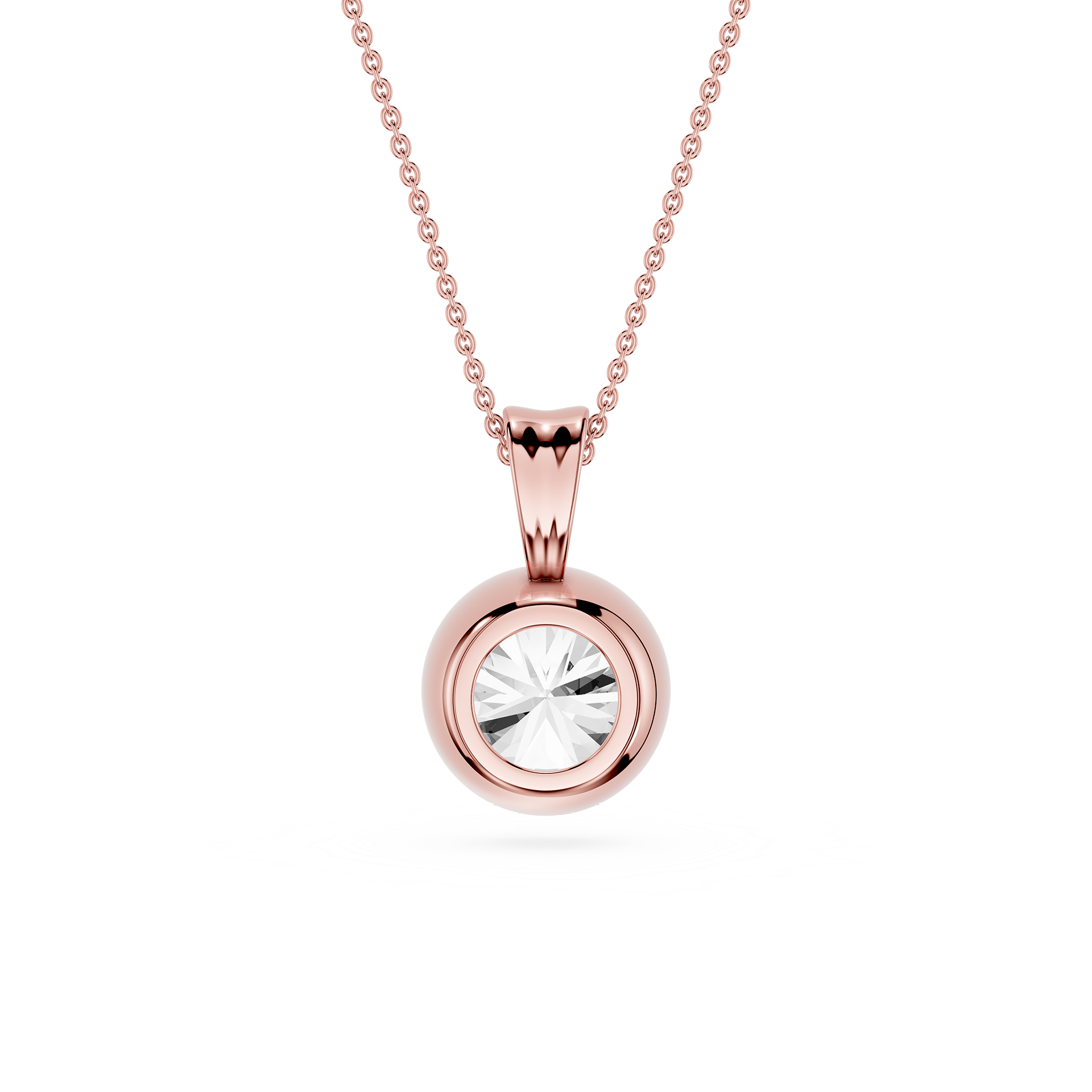Round Bezel Lab Grown Diamond Pendant
