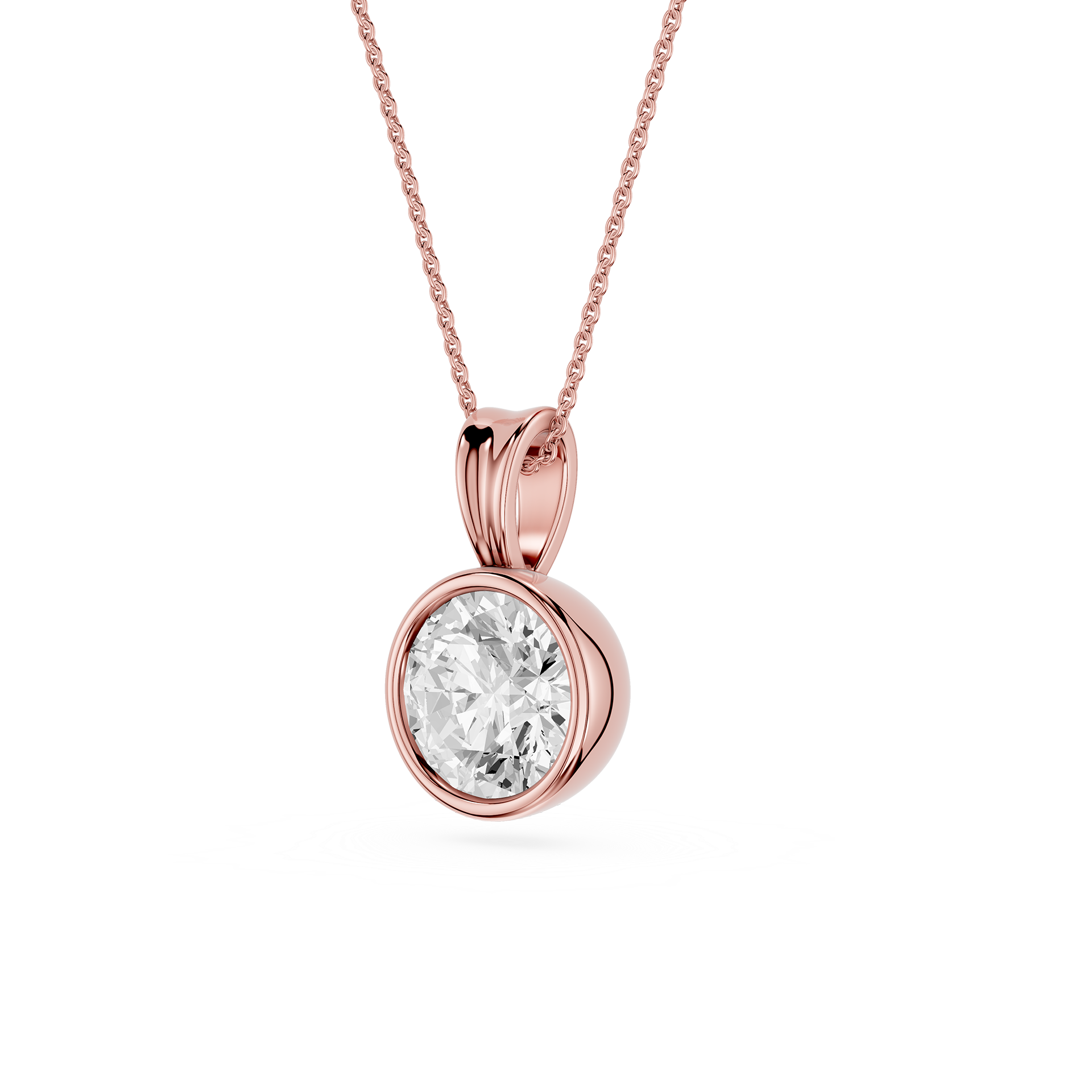 Round Bezel Lab Grown Diamond Pendant