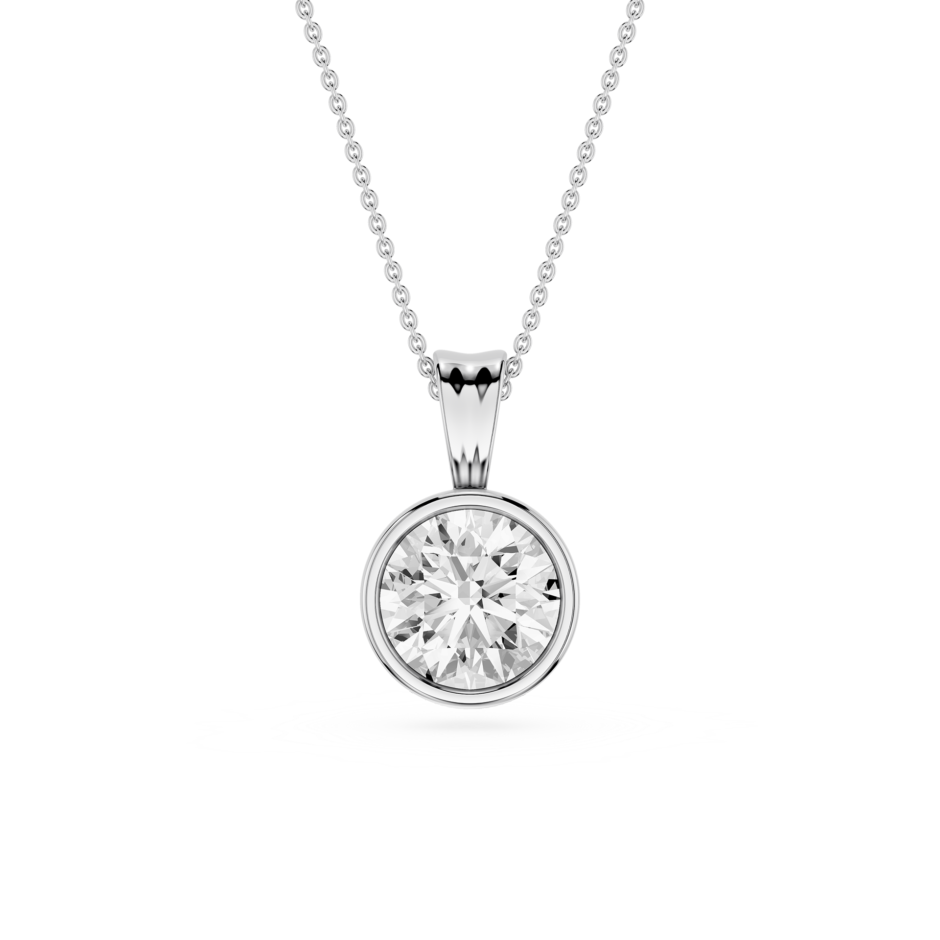 Round Bezel Lab Grown Diamond Pendant