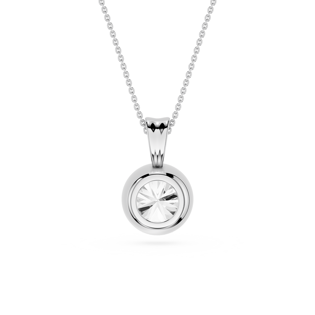 Round Bezel Lab Grown Diamond Pendant