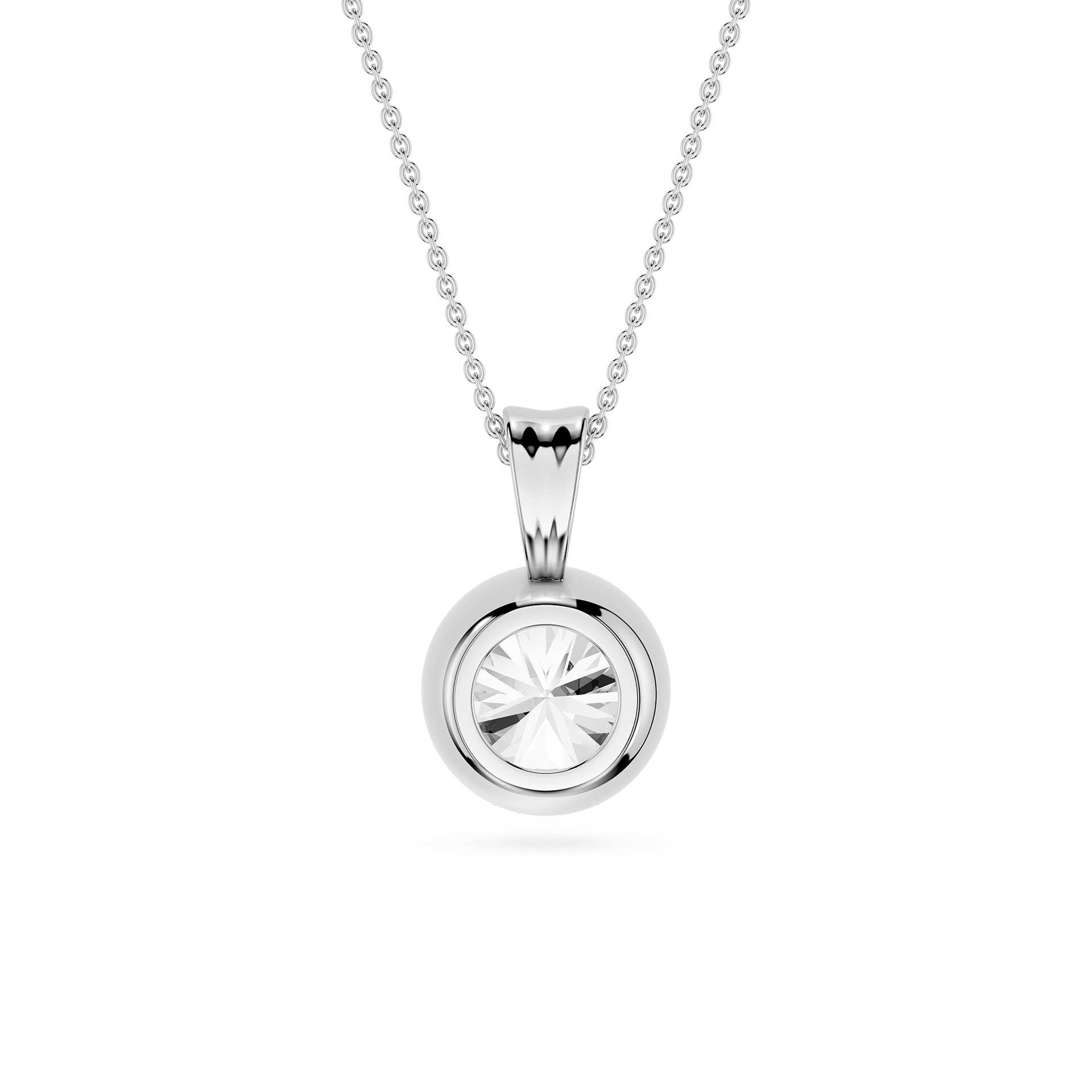Round Bezel Lab Grown Diamond Pendant