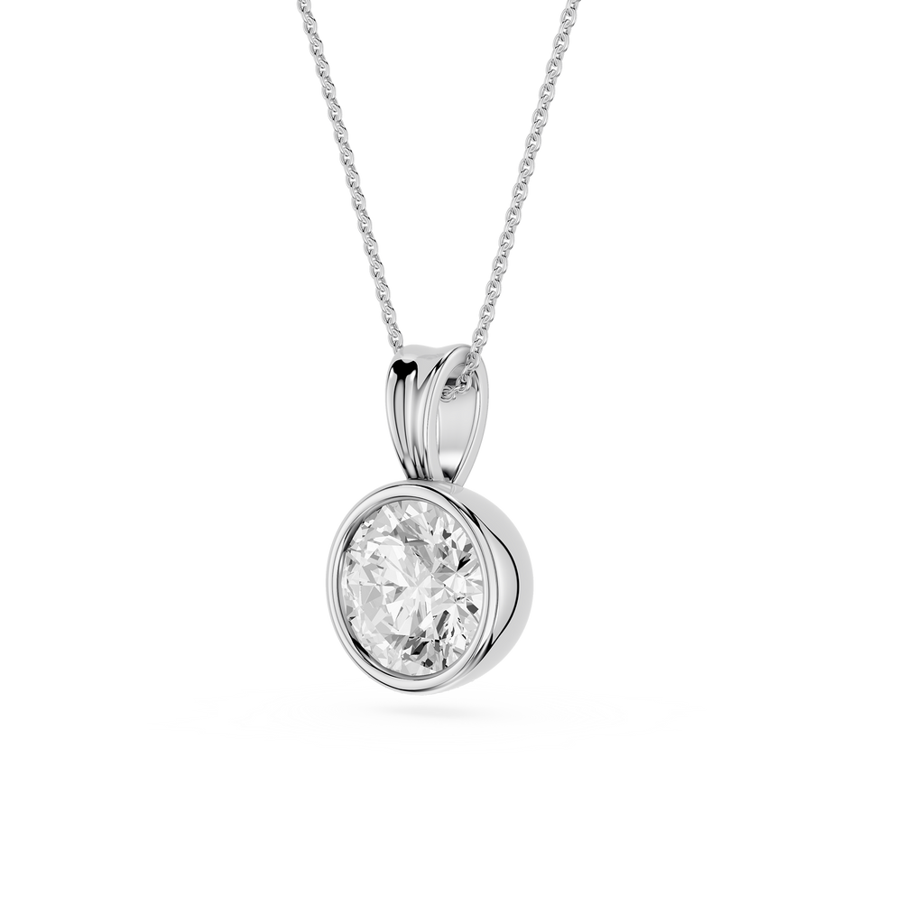 Round Bezel Lab Grown Diamond Pendant