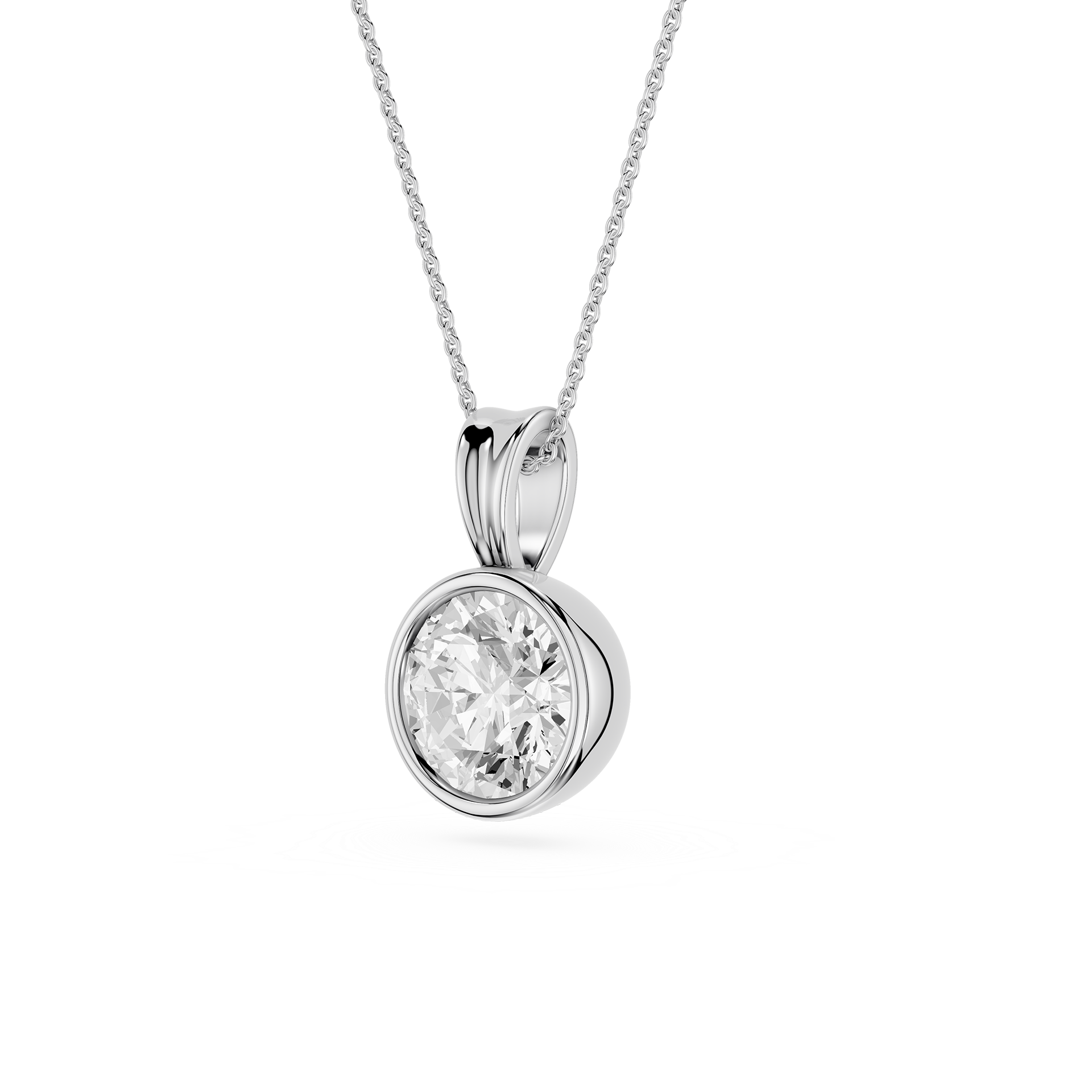Round Bezel Lab Grown Diamond Pendant