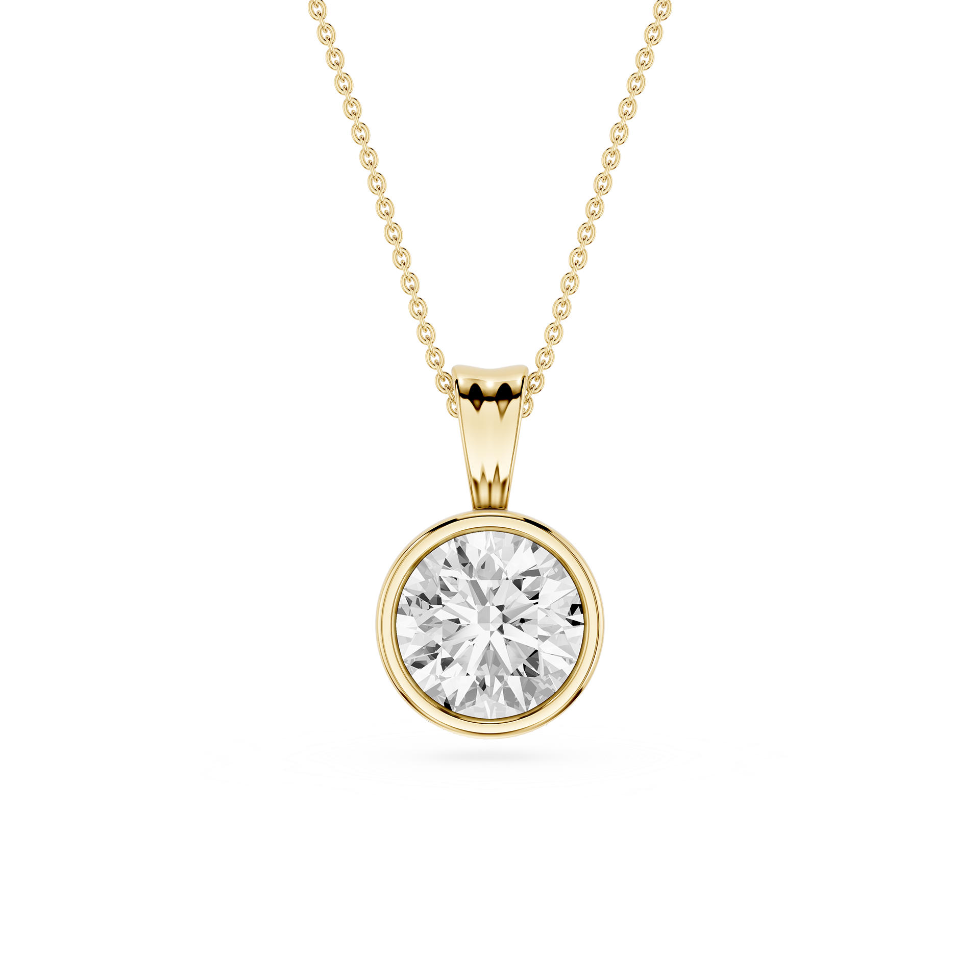 Round Bezel Lab Grown Diamond Pendant