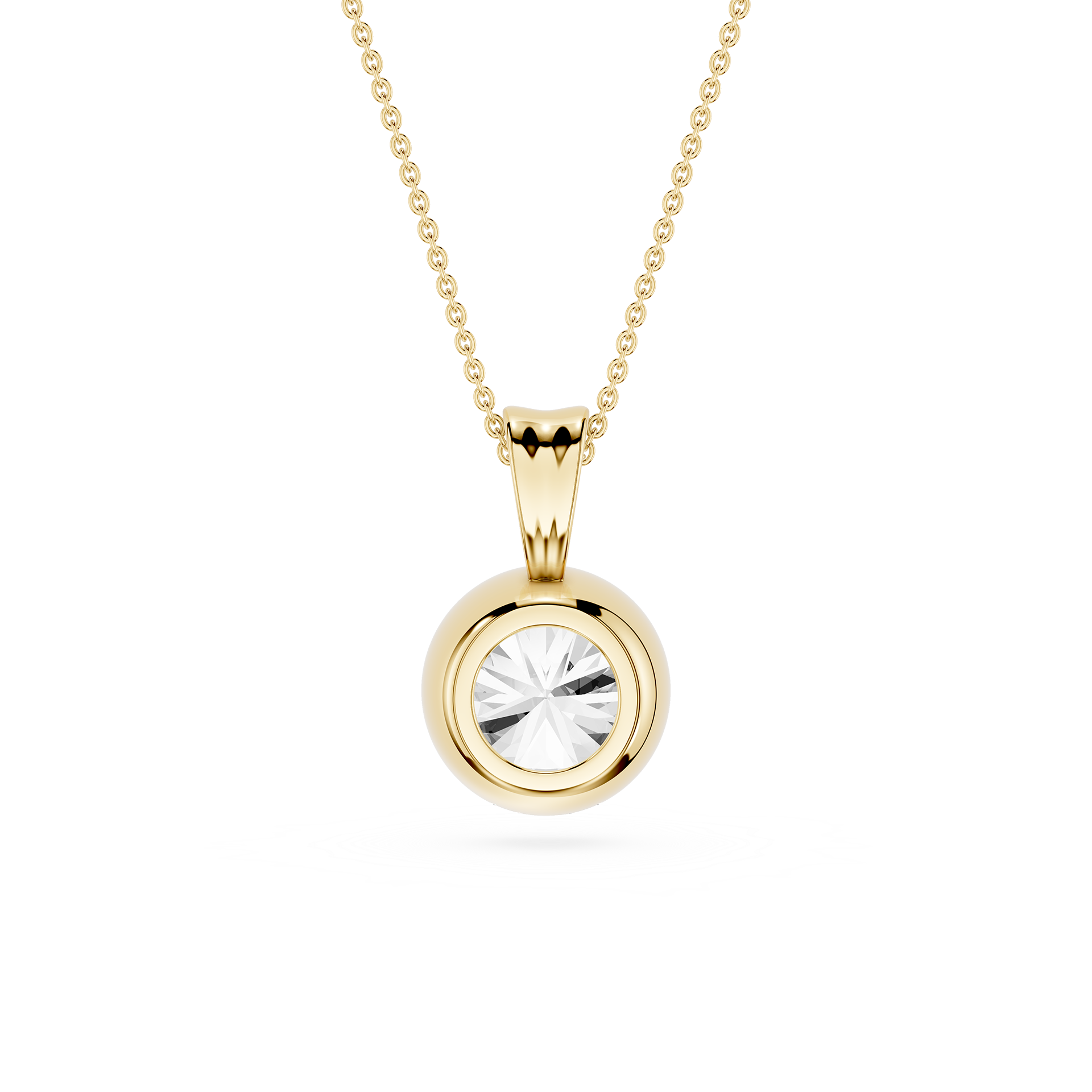 Round Bezel Lab Grown Diamond Pendant
