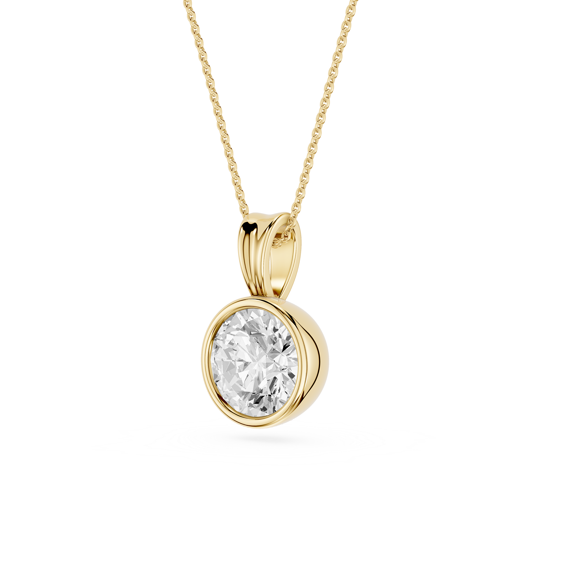 Round Bezel Lab Grown Diamond Pendant