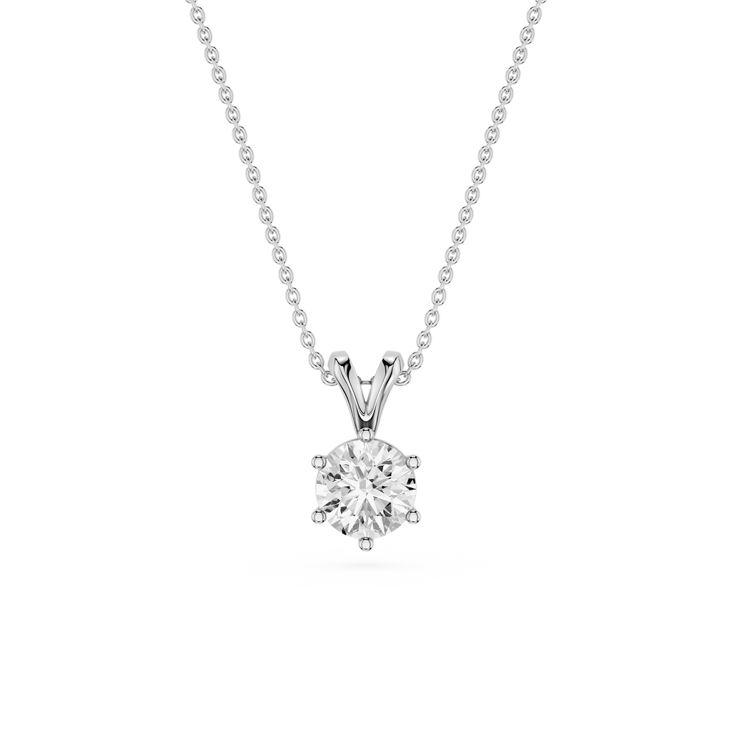 Classic Round Solitaire Lab Grown Diamond Pendant