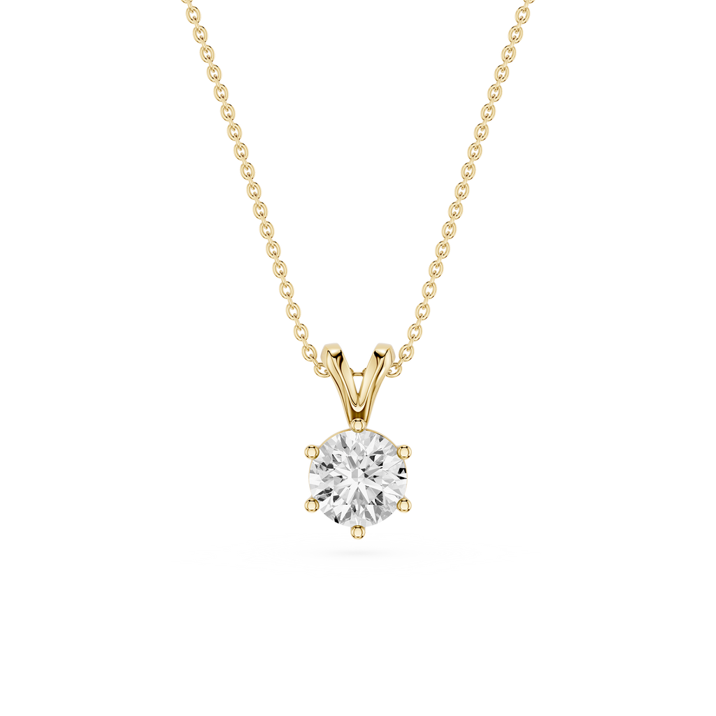 Classic Round Solitaire Lab Grown Diamond Pendant