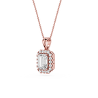Emerald Cut Halo Lab Grown Diamond Pendant