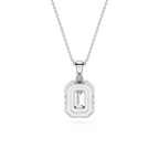 Emerald Cut Halo Lab Grown Diamond Pendant