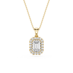 Emerald Cut Halo Lab Grown Diamond Pendant