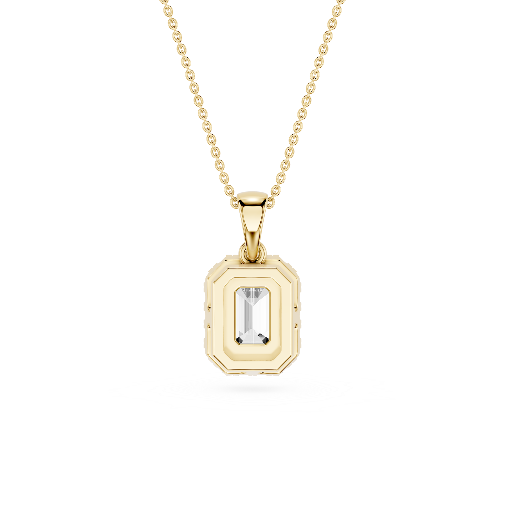 Emerald Cut Halo Lab Grown Diamond Pendant