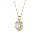Emerald Cut Halo Lab Grown Diamond Pendant