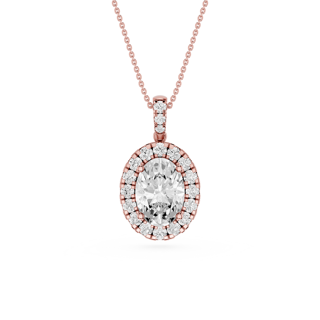 Oval Halo Lab Grown Diamond Pendant