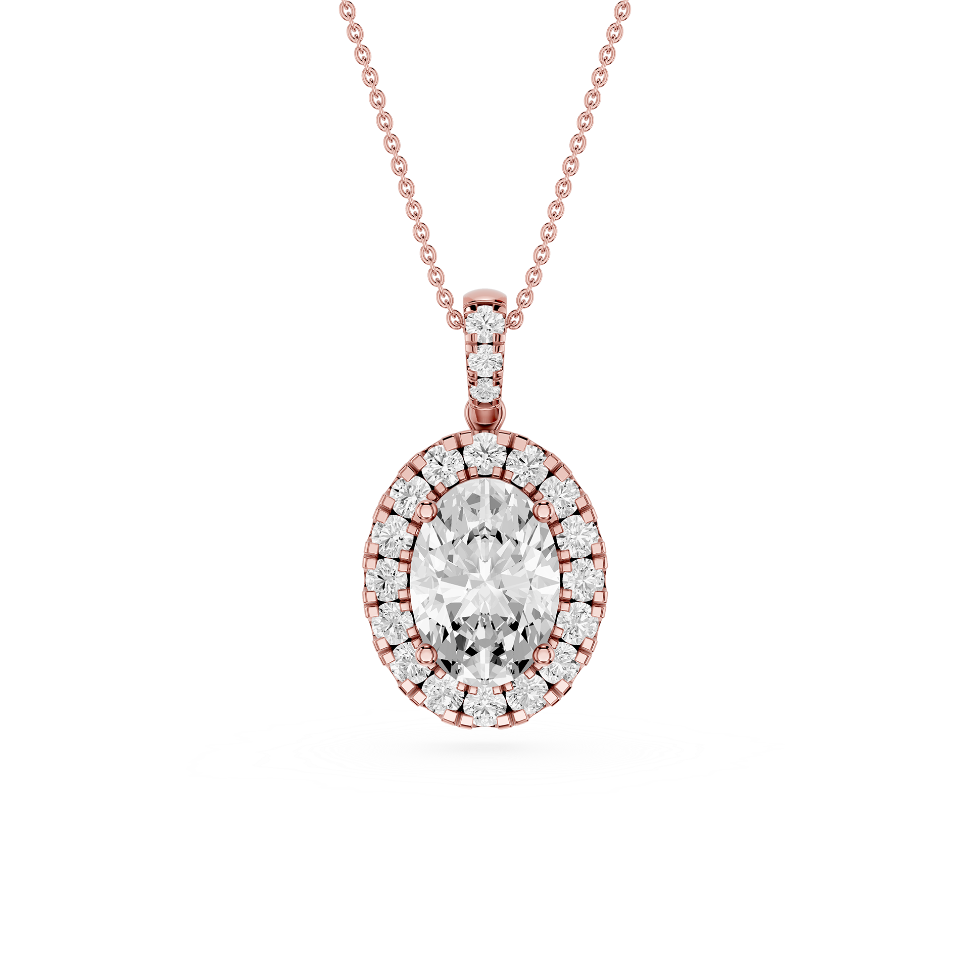 Oval Halo Lab Grown Diamond Pendant